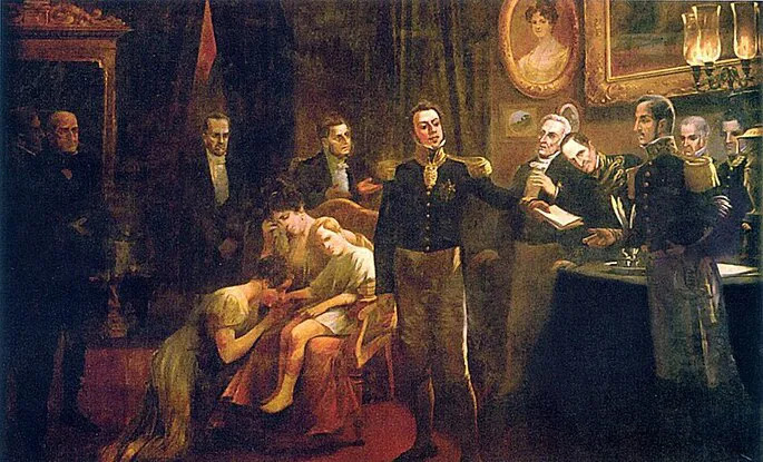 A abdicação do primeiro Imperador do Brasil, D. Pedro I" (1911), pintura de Aurélio de Figueiredo.